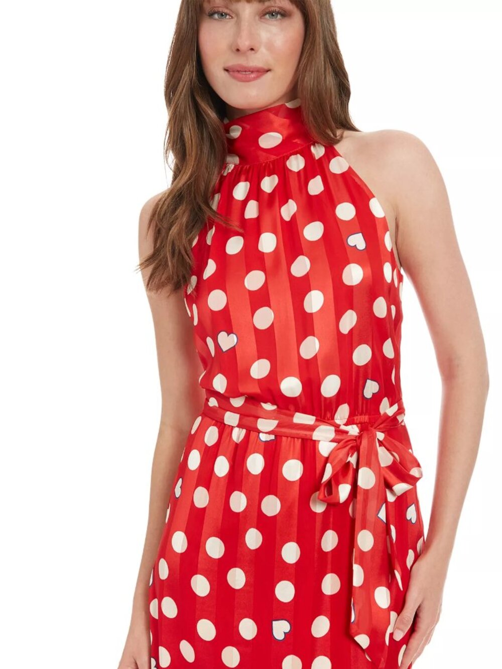 Red Polka Dot Midi Dress 24W 3X Fit Flare Wedding Guest London Times - Picture 9 of 16